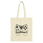 Gamer Tote Bag, Continue Question, Gaming Gift, Video Game Lover, Graphic Tote, Shopping Bag, Geeky Tote, Cute Tote Bag, Novelty Tote - Tawshia